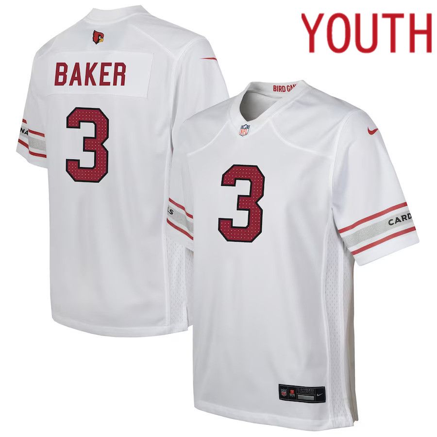 Youth Arizona Cardinals 3 Budda Baker Nike White Game Player NFL Jersey